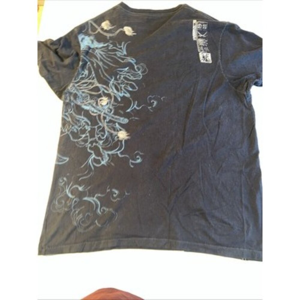 Y2K Marc Ecko cut sew Blue And Gold Foil  Witch  Skull. XXL - Picture 10 of 12